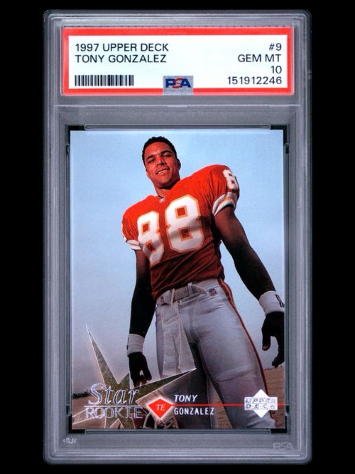 1997 Upper Deck - Star Rookie Tony Gonzalez #9 (RC) PSA GEM MT 10