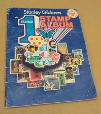 Stanley Gibbons Album book Number Vol Volume 1 World Stamp Album + 100 Stamps