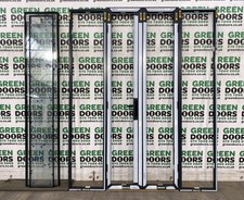 INTERNAL NARROW FRENCH DOORS WITH SIDELIGHTS TALL ALUMINIUM GREY METAL THIN NEW