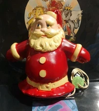 Vintage 50'S Noma Lites Santa Glo Lighted Tree Topper Working Wall Window Mantel