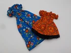 Vintage Barbie Shillman Doll Floral Dress Lot Blue Long Red Short 1970's Minty