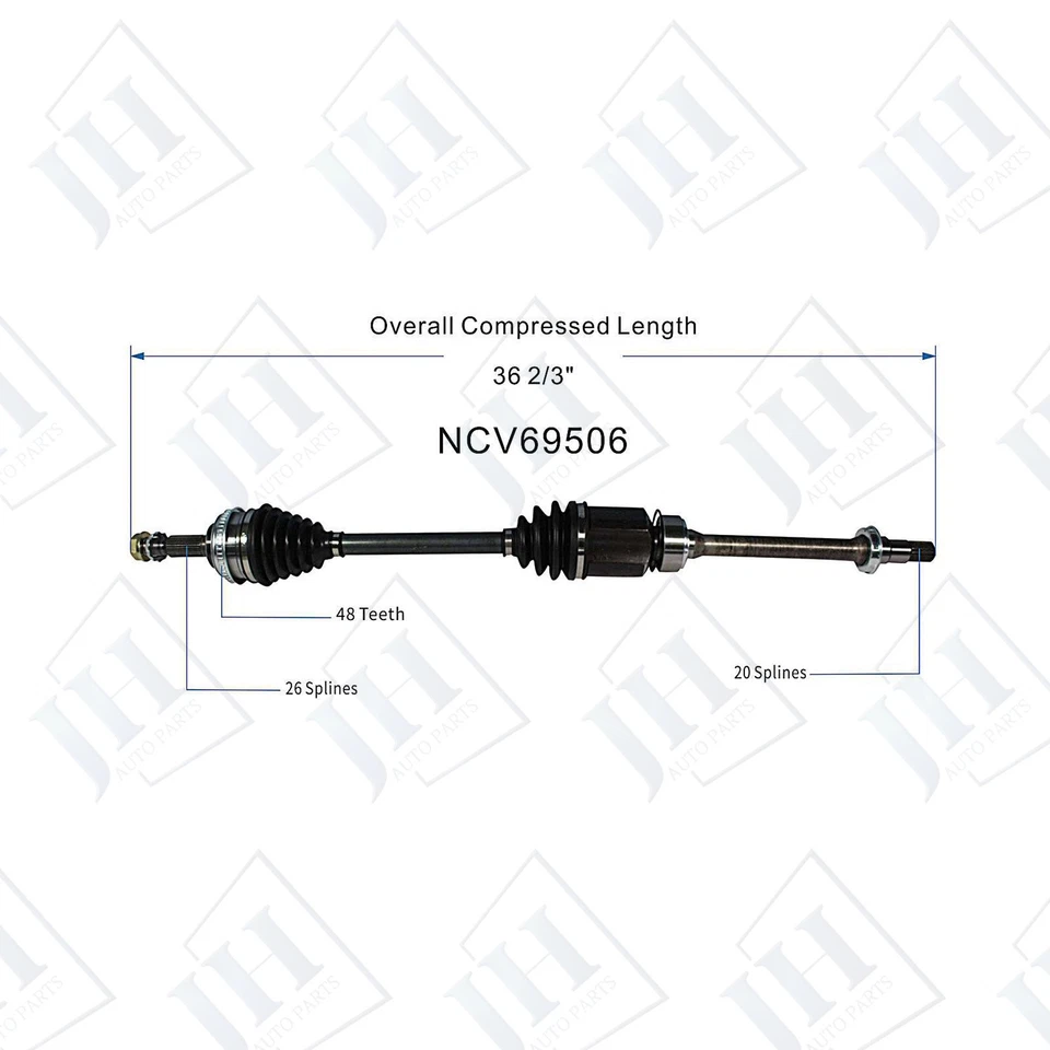 OE Front Pair Left Right CV Axle Shaft Set For 1992-2001 Toyota Camry Solara FWD - Image 3 of 4