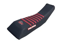 Polaris Scrambler 250 400 500 Seat cover 1995 - 2003 BLACK / RED  RIBS  #243