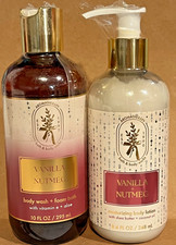 Bath  Body Vanilla Nutmeg Moisturizing Aromatherapy Body Wash  Lotion DUO Set