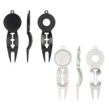 Golf Tool Fork Minimalist Stainless Divot Smooth Silicone Cover Pocket Size