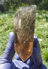 Black Tourmaline Rutilated Smoky Quartz free form Brazil 182g