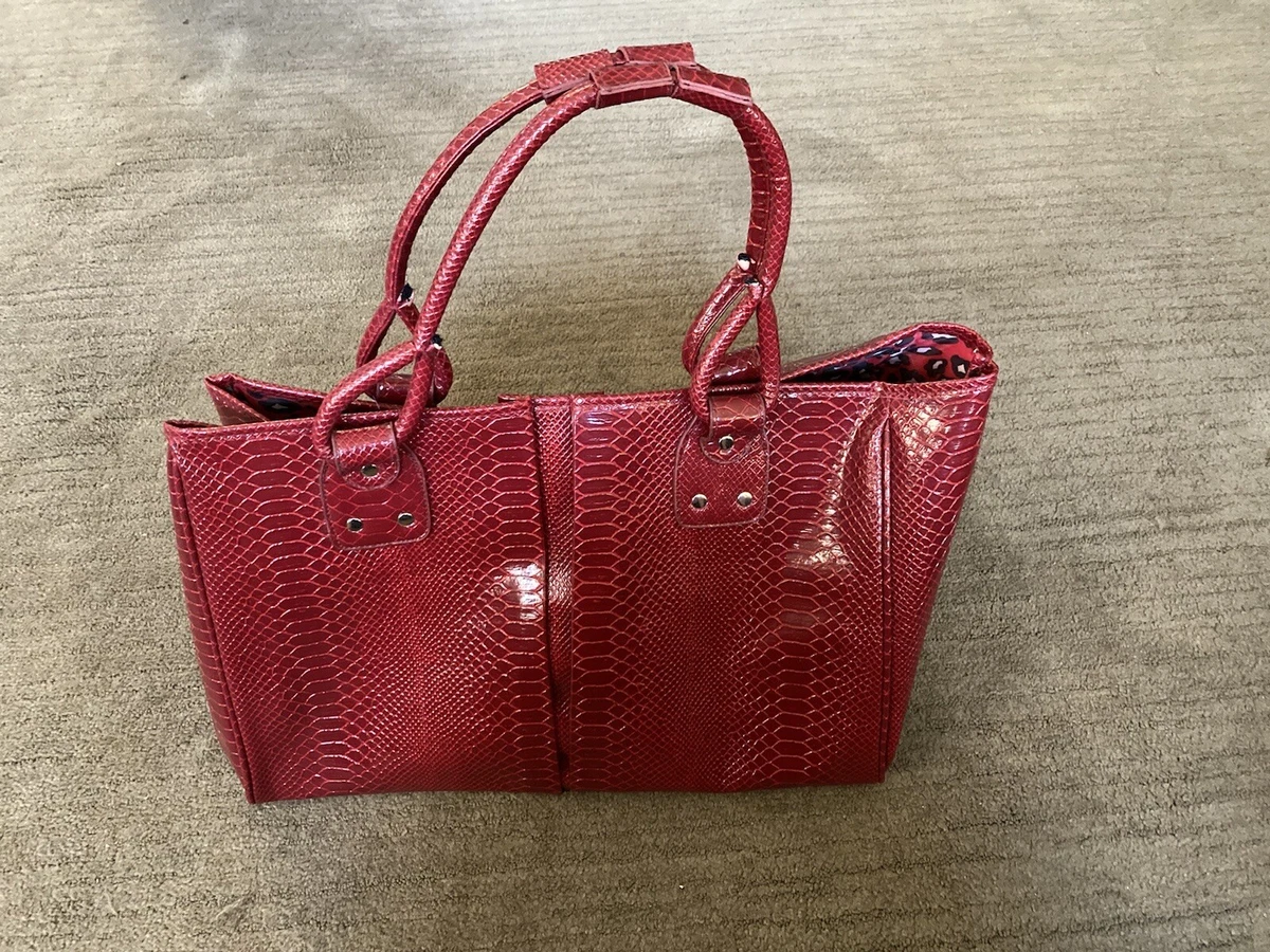 Elizabeth Arden Red Tote Pleather Purse eBay