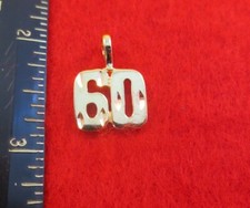 14KT Or EP Numéro 60 " Diamant Coupe Breloque