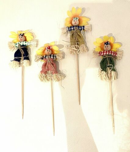 4x flower plug decorative scarecrow set autumn - new - Picture 1 of 5