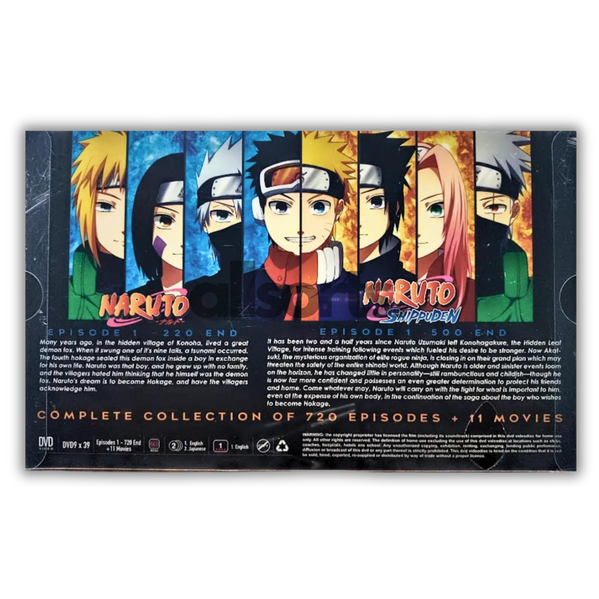 DVD　10×2 8.7 NARUTO SHIPPUDEN COMPLETE DVD TV SERIES VOLUME 1-720 END + 11