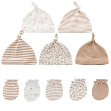 Baby Hat and Mittens Set Newborn Baby Hats Caps for Baby Boys Girls 0-6 Month...