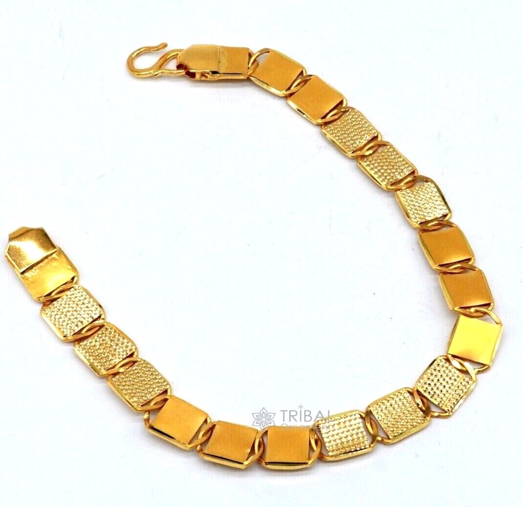 22kt yellow gold hallmarked Unique navabi Chain Bracelet best unisex jewelry