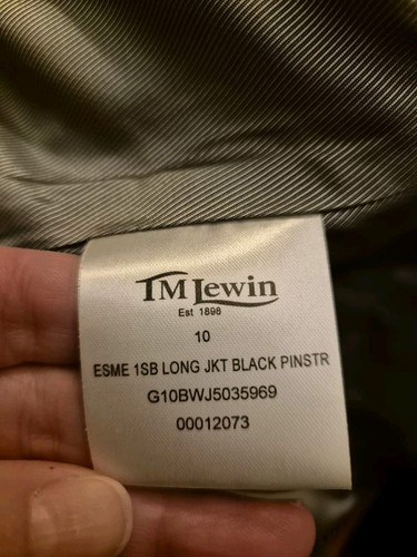 Womens TM Lewin Size 10 Black Pin Striped Suit Jacket - Picture 12 of 12