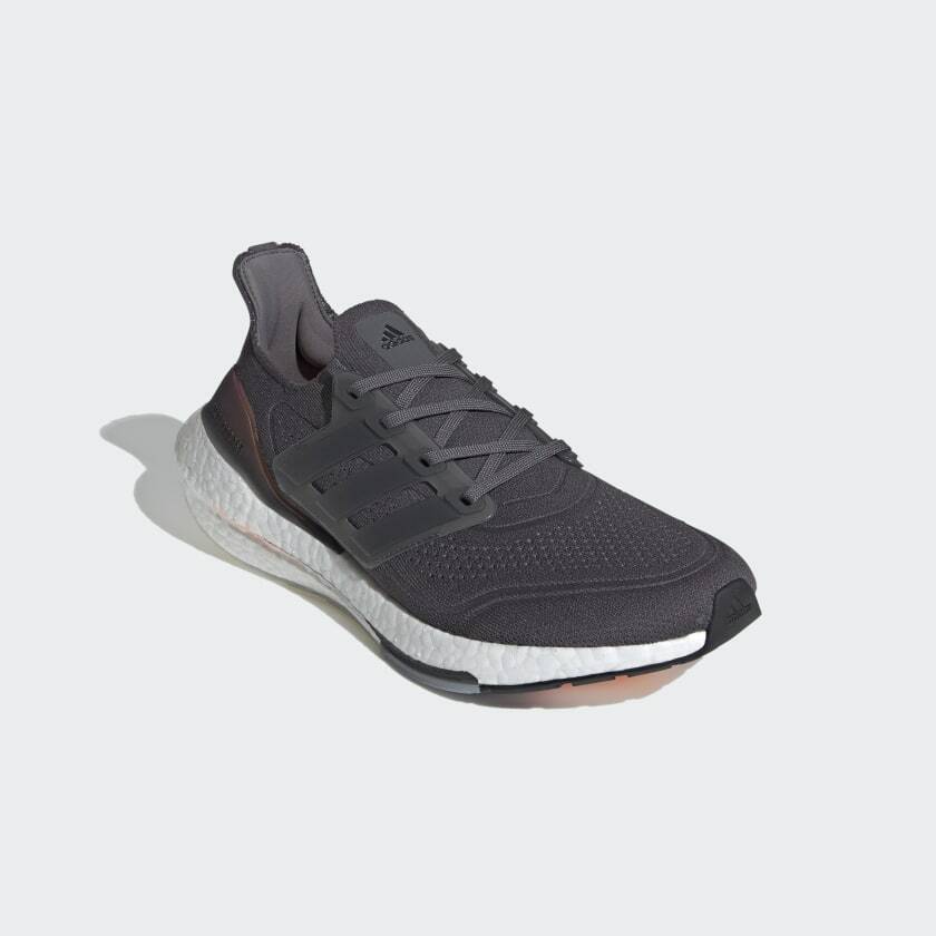 Men's Adidas UltraBoost 21 Running Shoes Grey / Orange Sz