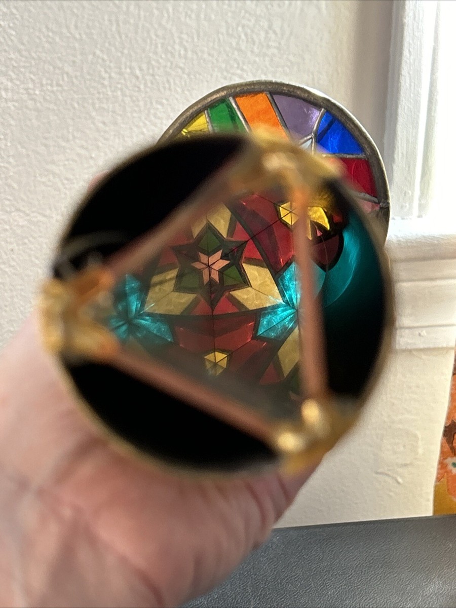 Vintage Signed Janice Chesnik Kaleidoscope with TwoDiscs Vintage Signed Janice Chesnik Kaleidoscope with TwoDiscs