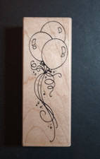 Birthday Balloons Party Special Occasion Symbol Wood Rubber Stamp