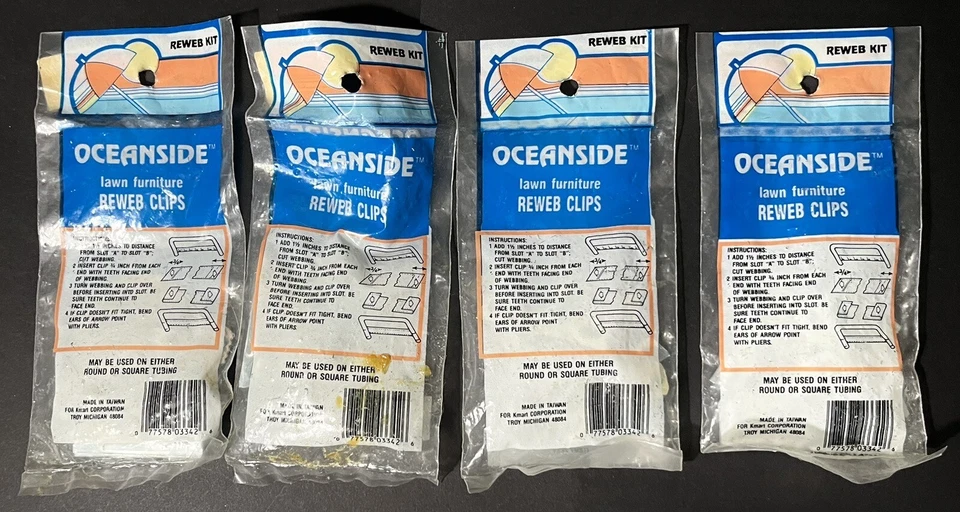 Lot Of 4 Oceanside 12 Clips Per Pack Lawn Furniture Reweb Clips Rust Resistant - Image 2 of 4