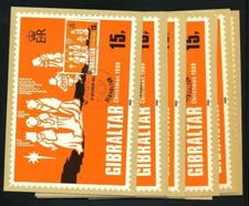 GIBRALTAR 1980 Christmas Maximum Maxi Card x 10 Au11737