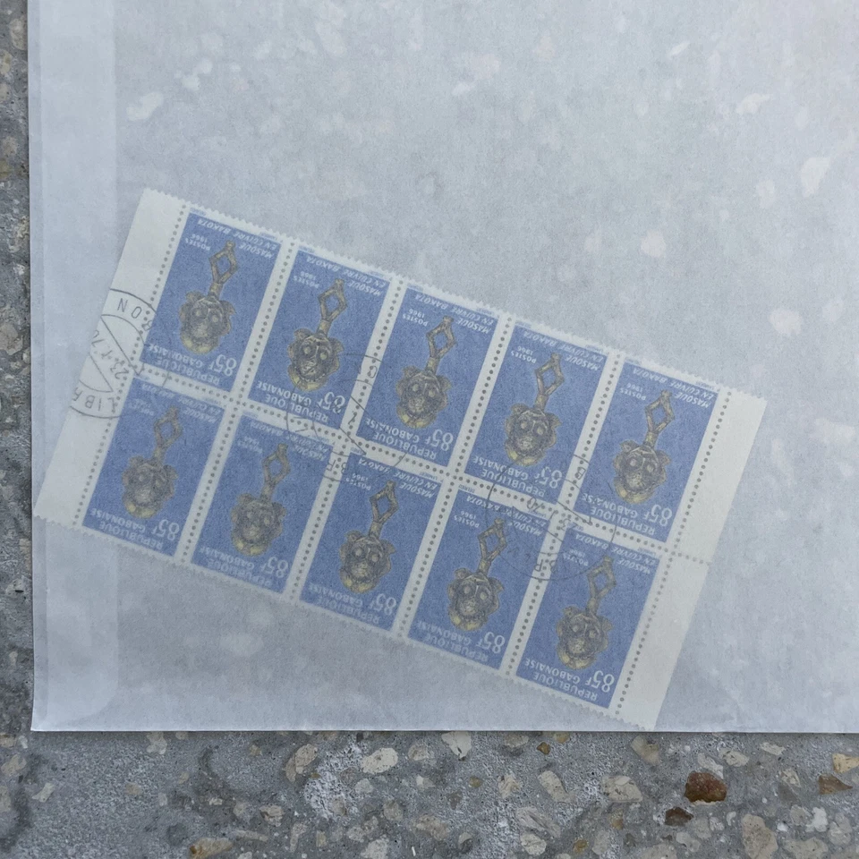 Gabão SC#192 Festival Internacional de Artes Negras Bakota Máscara Bloco De 10 Cancelado - Imagem 2 de 4