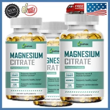 3×120pcs Magnesium Citrate High Absorption - Constipation Relief & Nerve Health