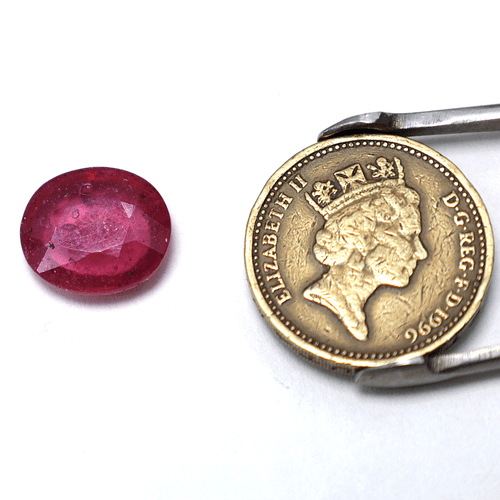 9.83 Cts Mozambique Natural Ruby High Grade 14mmx12mm Oval Faceted Cut Gemstone - Picture 12 of 14