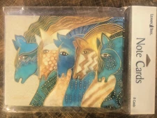 8 Leanin Tree Note Cards The Art of Laurel Burch 4 COLORFUL HORSES