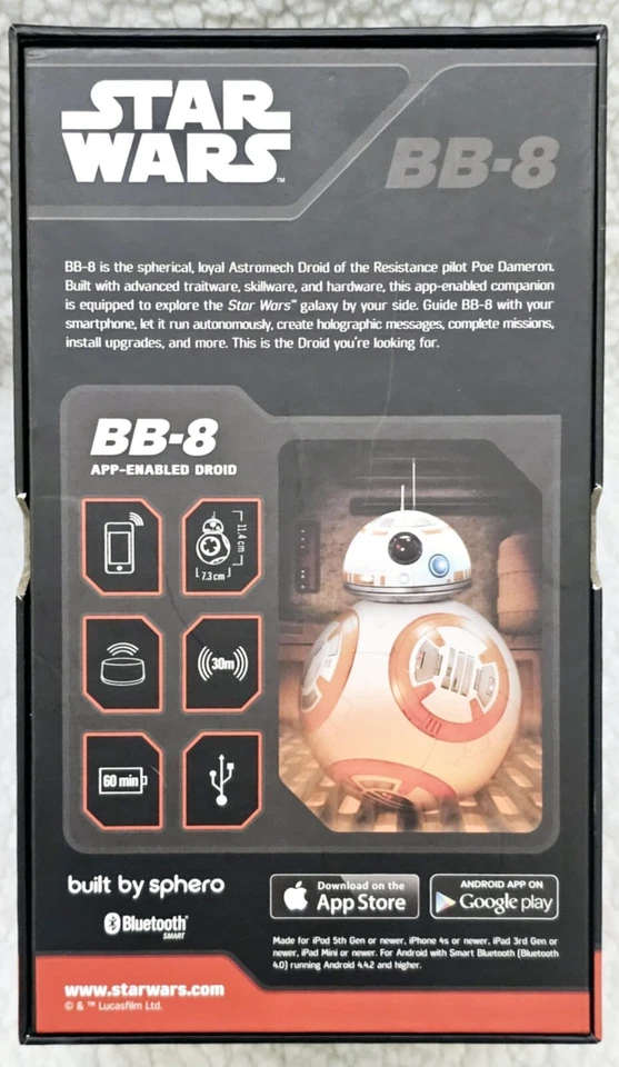 BN/CAJA ABIERTA/Disney Sphero BB-8 Star Wars App-Habilitado Droid/¡BAJO, ENVÍO RÁPIDO! Foto 2 de 4