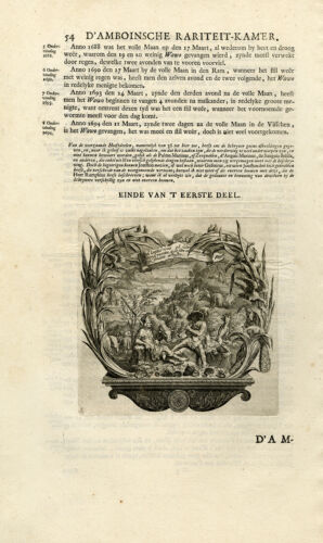 Antique Print-PEACOCK-SHEEP-COW-FOX-SHELL-Rumphius-Maria Sybilla Merian-1741 - Picture 1 of 5