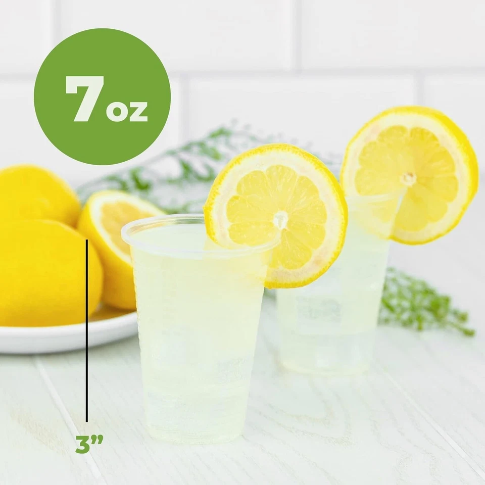 Elegantes tazas desechables transparentes de 7 oz - Paquete de 300 para barbacoas, picnics y reuniones Foto 4 de 4