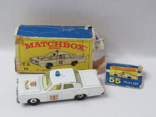 Vintage 1968 Lesney Matchbox #55 Mercury Police Car w/Original Box
