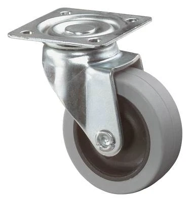 BS Rollen Lenkrolle Gummirad grau Gleitlager 80 mm - A200.A80.080