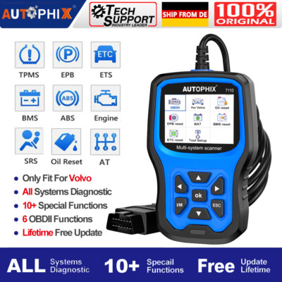AUTOPHIX für Volvo OBD2 Diagnosegerät Batterie Registrierung Injektor Kodierung