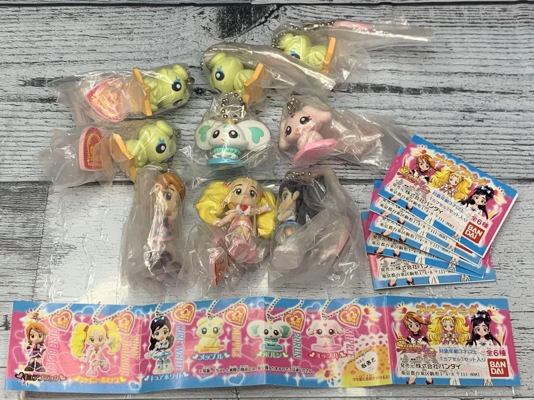 Pretty Cure Keychain figure lot of 9 Bandai Mipple Porun Mepple Black White  | eBay