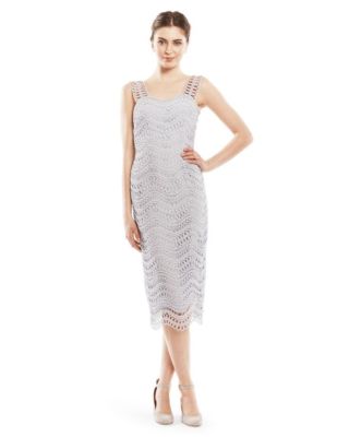 $1595 NEW Lela Rose Wave Lace Wide Strap Fitted Sheath Dress Light Pale Blue  2 8 | eBay