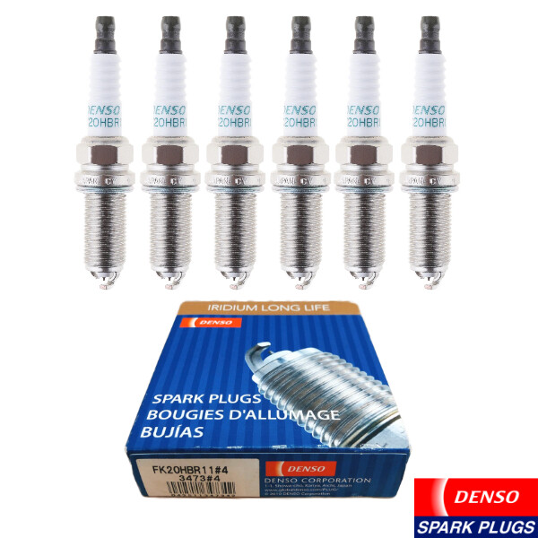 New Set of 6 Denso Iridium Long-Life Spark Plug FK20HBR11/ 3473 for Lexus V6