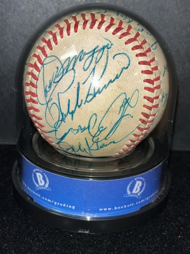 1982 Cracker Jack Old Timer Game Signed Baseball BAS DiMaggio Brock Kaline Auto - Picture 4 of 6