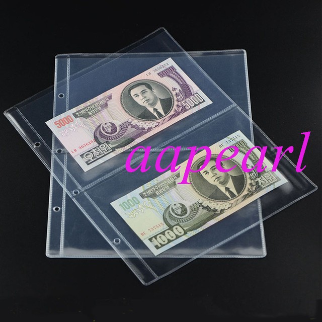 10pcs Currency Sleeves Holders 2 pockets 12*18cm for paper money