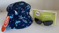 Kids Stocking Stuffer Gift Sunglasses  Sun Hat Reversible Bucket Sharks UPF 50 