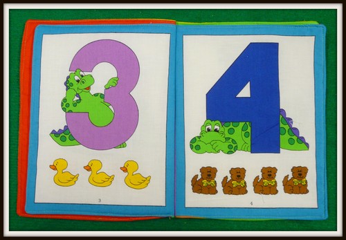 DEXTER THE DINOSAUR - Completed Handmade Cloth Fabric Soft Book Child Baby Gift - Picture 3 of 7