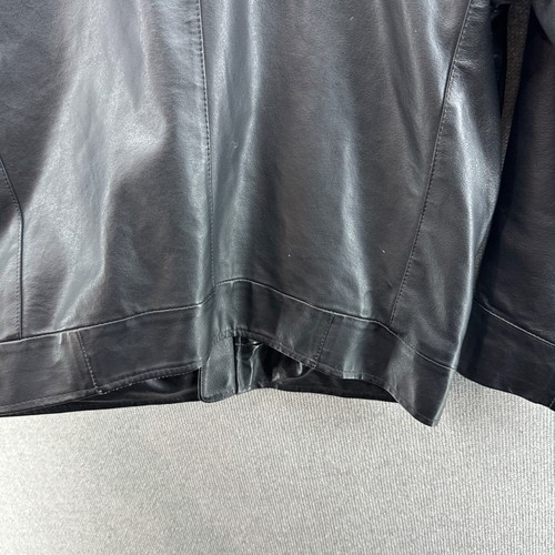 Vintage GAP Kids Leather Jacket Medium (7-8) Bomber Pockets Quilt Lined Black - Picture 11 of 15
