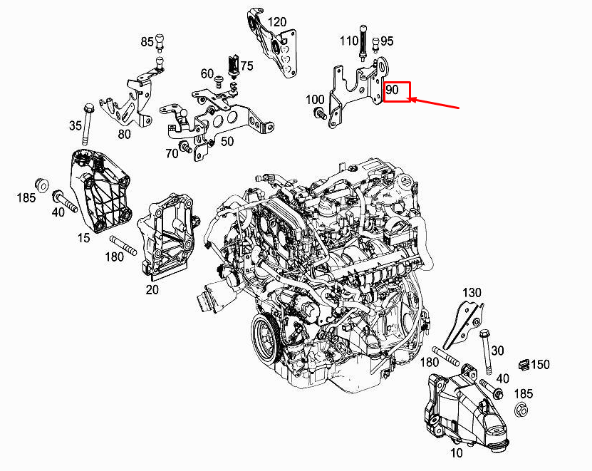MERCEDES-BENZ GLC X253 Heckmotor-Hebeöse A2742230441 NEU ORIGINAL