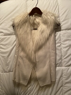 White Suede & Fur Vest By Esprit Women s Size Small New