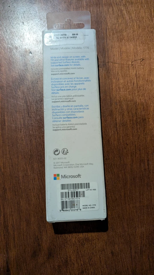 Microsoft EYU00017 Surface Pen-Cobalt Blue. Brand New in Sealed Original Box - Image 2 of 2