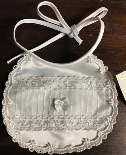 NWT~girl's long lace white gown, bonnet & bib~christening~3-6 mo~baptism dress - Picture 3 of 4