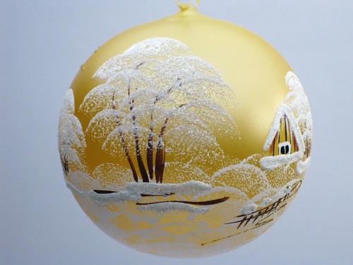 Weihnachtskugel - handbemalt.d.12 cm. Verschiedene Farben. - Bild 26 von 30