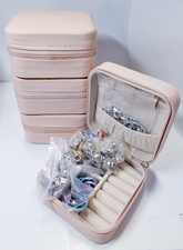 Set of 4 Jewelry Making Kits In Jewelry Travel Box - 3 Rainbows  Pink