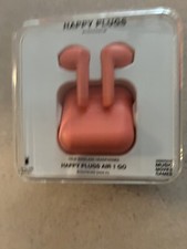 Happy Plugs Air 1 Go True Wireless Earbuds  Charge Case Peach Pink - New Sealed