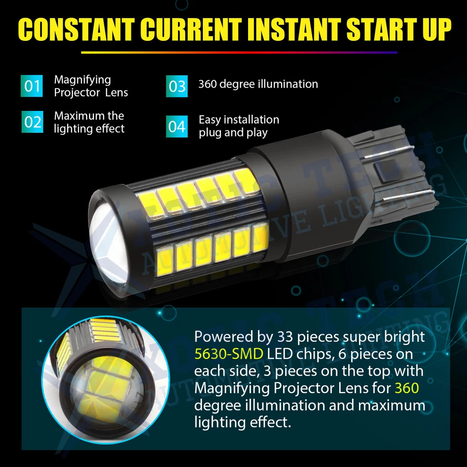 7440 7443 5630 SMD 33-LED Bombillas de Respaldo Lámparas de Respaldo Inverso Xenón Blanco Foto 3 de 4