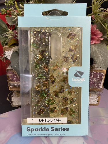 LG STYLO 4/4 Indigo GREEN Flake Bling Phone Case Style Tact Case Sparkle Series