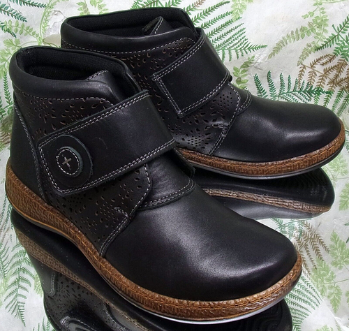 SPRING STEP SOUZALA BLACK LEATHER ANKLE 